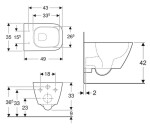 GEBERIT - Smyle Square Závěsné WC, Rimfree, bílá 500.379.01.1