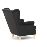 Křeslo ušák, černá látka, AK-388 BK2