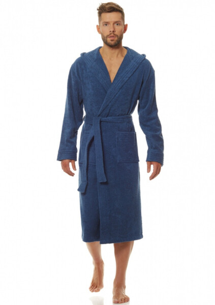 Pánský župan s kapucí L&L 2104 Modrá L