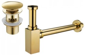 MEXEN - Umyvadlový sifon s výpustí click-clack s přepadem, zlatý 7992060-50