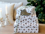 Chic Antique Dárková krabice Pine cones White – set 3 ks, bílá barva, papír