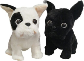Plyšový Bull-Dog černo/bílý a černý 35 cm