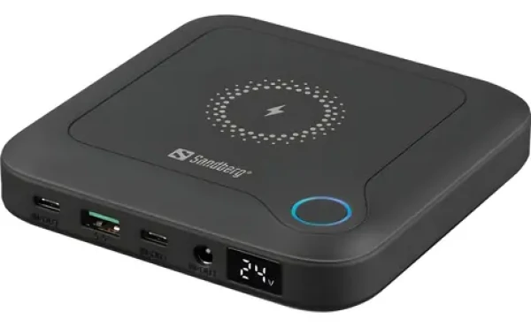 Sandberg All-in1 Laptop Powerbank 25000 černá / Powerbanka / 25 000 mAh / USB-C + USB-A / bezdrátové nabíjení 15 W (421-46)