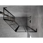 MEXEN/S - Mist Lsprchový kout pětiboký křídlový asymetrický pravá 100 x 90, černá kratka, černá 8A8L-100-090-70-77-P