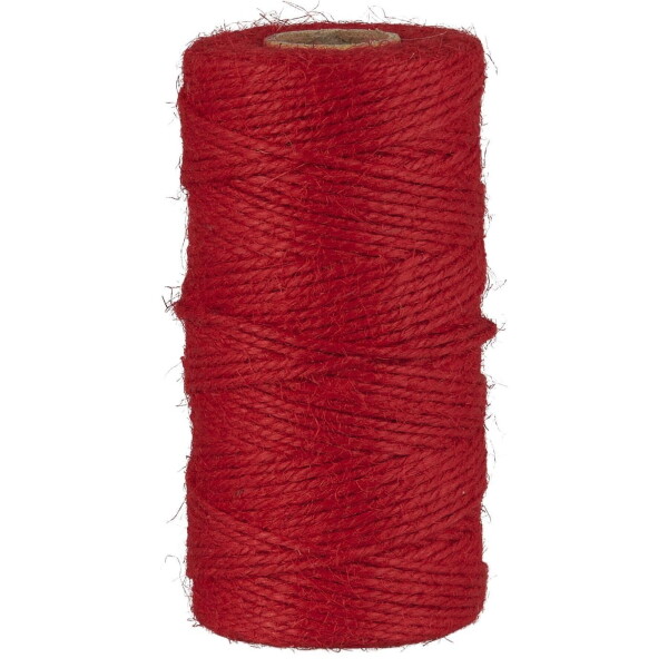 Ib Laursen Jutový provázek Red 100 m, červená barva, textil