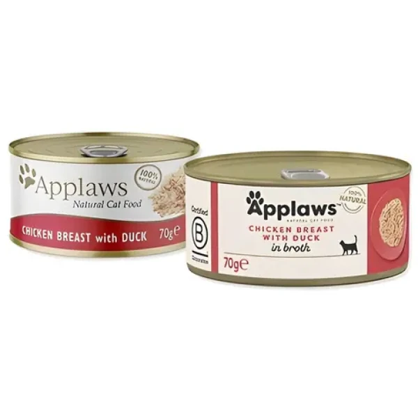 APPLAWS Konzerva kuře a kachna 70 g / Mokré krmivo pro kočky / bez obilovin / hypoalergenní (033-1025)