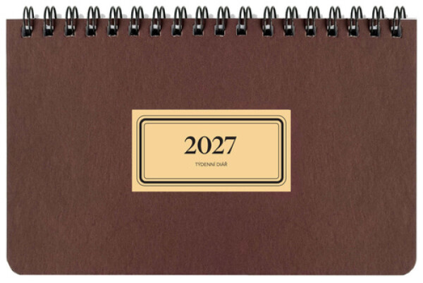 Diář 2027 týdenní na šířku RETRO, černý