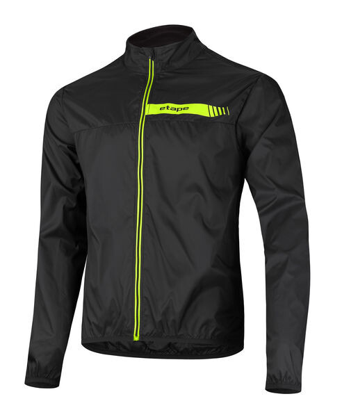 Pánská větrovka ETAPE Bora 2.0, velikost M, černá/žlutá fluo (vodě i větru odolný materiál WindShell)