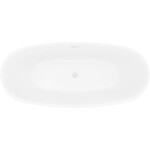 MEXEN/S - Luvo Slim volně stojící vana 170 x 75, bílá/černá, sifon a přepad bílá 52801707575-20