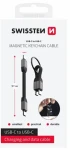 SWISSTEN Magnetický keychain kabel USB-C (M) - USB-C (M) 9.7cm / 15W (71551040)