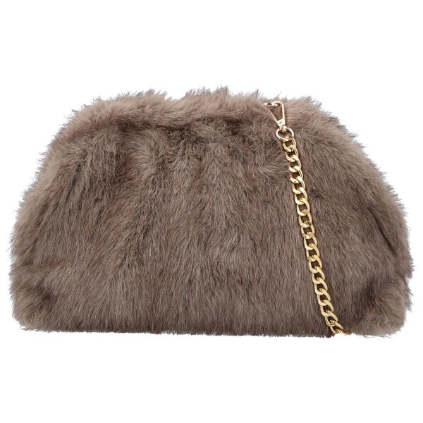 Stylová dámská plyšová crossbody kabelka Bateia, hnědo-šedá