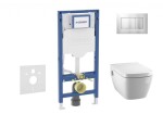 GEBERIT - Duofix Set předstěnové instalace, klozetu TECEone a sedátka softclose, tlačítko Sigma30, matný chrom/chrom SANI11CT2106