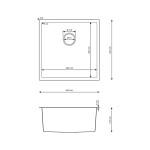 Erga HD, 1-komorový ocelový dřez 440x440x210 mm, zlatá, ERG-MLS-HD4444G