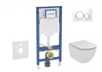 GEBERIT - Duofix Set předstěnové instalace, klozetu Tesi a sedátka softclose, tlačítko Sigma20, bílá/lesklý chrom SANI11CD3135