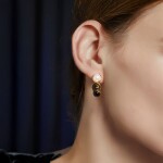 Elegantní náušnice s přírodní perlou a tygřím okem, Hnědá