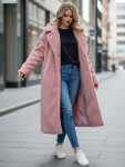 Dámský zimní kabát chlupáč dlouhý NY0751z růžový - FashionStreet S