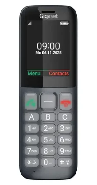 Gigaset COMFORT 600 SIM šedá / Mobilní telefon / 2,4" displej / Bluetooth / 500 kontaktů (4255781906416)