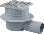 Alcadrain 1 - Alcadrain Podlahová vpust 105×105/50 mm boční, mřížka nerez, vodní zápachová uzávěra APV26 APV26
