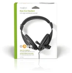 Nedis Sluchátka s mikrofonem černá / Sluchátka / Přes uši / 3,5 mm / Skládací mikrofon (CHST210BK)
