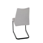 Židle jídelní, světle šedá látka, černé kovové nohy