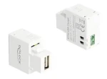 Delock Keystone modul USB (F) - svorkovnice 2 pin (F) bílá / Adaptér / USB Power Delivery 5W (87744)
