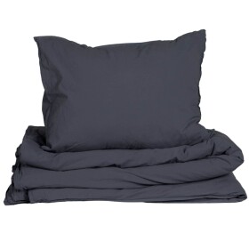 Storefactory Povlečení z organické bavlny Crinkle Midnight 150 × 210 cm, šedá barva, textil