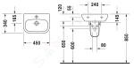 DURAVIT - D-Code Umývátko 450x340 mm, s přepadem, s otvorem pro baterii, bílá 07054500002