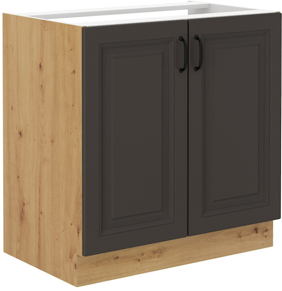 Spodní skříňka pod dřez Stilo 80 ZL 2F BB Barva korpusu: Dub artisan, Barva dvířek: Grafit
