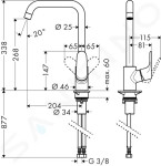 HANSGROHE - Focus M41 Dřezová baterie, vzhled nerezu 31820800