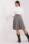 Dámská pletená sukně LK SD 508387 1.12P Bílá s černou - FPrice černo - bílá M-38