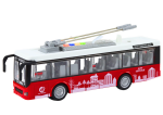 Mamido Trolejbus s frikčním pohonem světly a zvuky 1:16 červený