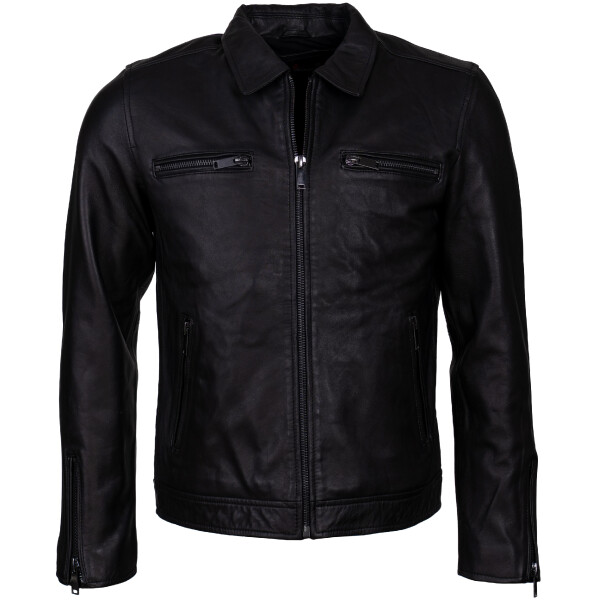 Pánská Kožená Bunda Cartier Brixton Černá Velikost: 6XL