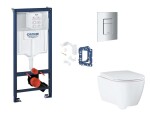GROHE - Rapid SL Set předstěnové instalace, klozetu, sedátka SoftClose, tlačítka Skate Cosmopolitan a sady pro vhazování tablet, matný chrom SANI11BB2140