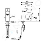 HANSA - Vantis Style Elektronická umyvadlová baterie, bateriové napájení, matná černá 5460220933