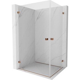 MEXEN/S - Lunar-B Duo sprchový kout dveře křídlové 100 x 95, transparent, růžové zlato 832-100L-095P-60-00