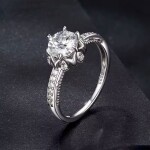 Stříbrný prsten Laura 1 ct MOISSANITE + CERTIFIKÁT, 57 Stříbrná