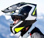 Adventure helma Caberg Tanami Scram matt black/grey/yellow fluo - S / bílá