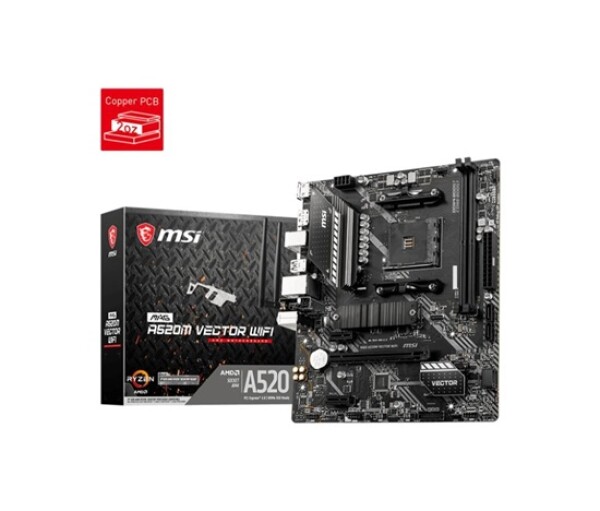 MSI MB Sc AM4 MAG A520M VECTOR WIFI, AMD A520, 2x DDR4, WiFi, 1x DP, 1x HDMI, m-ATX EDF_2648771