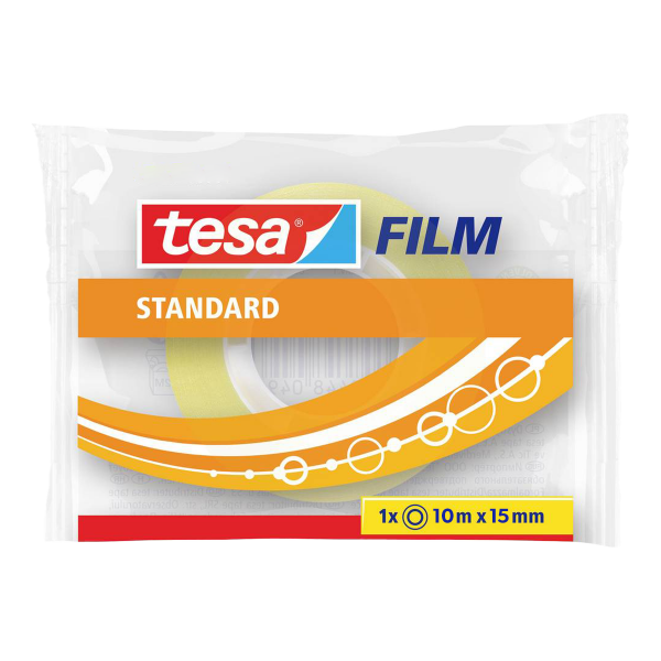 Tesa kancelářská páska standard, 10 m x 15 mm, PP, sáček, transparentní - 50ks