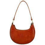 Luxusní dámská kožená kabelka na rameno Delami Vera Pelle Venny, koňaková