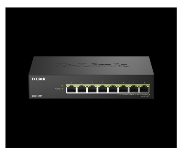 D-Link DMS-108P/E 8-Port 2.5G Multi-Gigabit Unmanaged PoE Switch EDF_385705