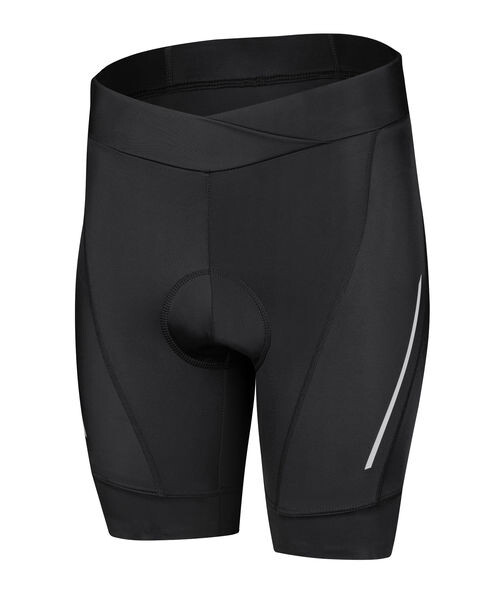 Dámské cyklistické kraťasy ETAPE SARA 2.0 s vložkou, černá (protiskluzové silikonové zakončení nohavic Fit+™, velikost M)