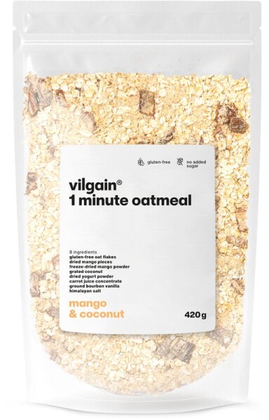 Vilgain Minutová ovesná kaše – mango a kokos bez přidaného cukru 420 g
