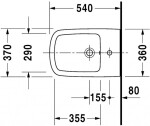 DURAVIT - DuraStyle Závěsný bidet s přepadem, bílá 2282150000