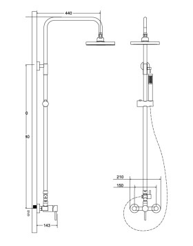 BESCO - Nástěnný sprchový set DECCO/ILLUSION černá BABPDINCZ