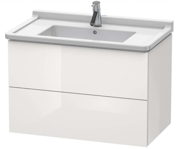 DURAVIT - L-Cube Umyvadlová skříňka 56x82x47 cm, 2 zásuvky, lesklá bílá LC626502222