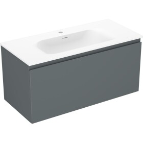 MEXEN/S - Orio koupelnová skříňka 100 cm s umyvadlem Vela, 1 šuplík, grafit mat/bílá mat 91A10-10047-1-BF66-W23M01