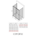 CERANO - Třístěnný sprchový kout Varone LINE U L/P - 6 mm - chrom, mléčné sklo - 160x80 - posuvný CER-DY505-90189