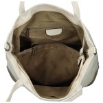 Trendy dámská koženková kabelka na rameno Jigme, krémová