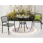 Balkónový set 1+2, stůl 60x60, židle umělý ratan barva antracit, kov antracit